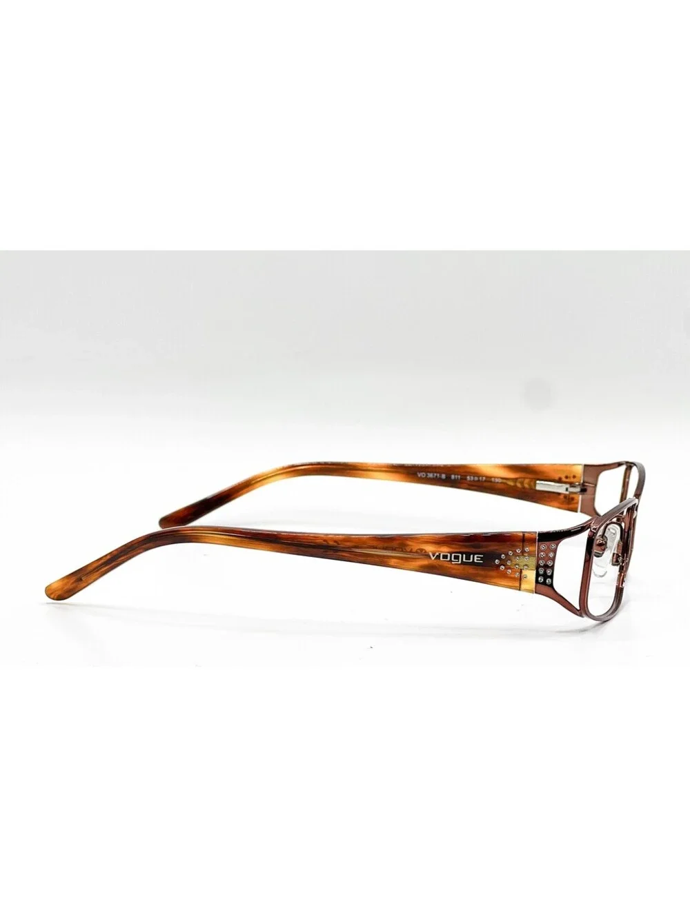 Vogue VO 3671-B 811 Dark Brown Rectangle Authentic Eyeglass Frames 53-17